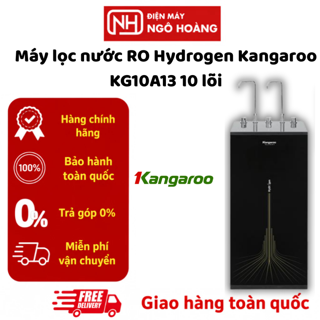 KG10A13 - Máy lọc nước RO nóng nguội lạnh Hydrogen Kangaroo KG10A13 10 lõi chính hãng làm lạnh Block