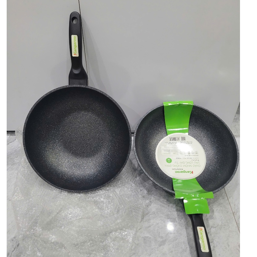 Chảo Bếp Từ Kangaroo KG922L Sâu Lòng 30cm - Chảo Nhôm Đúc Vân Đá Chống Dính Cao Cấp An Toàn Cho Sức 