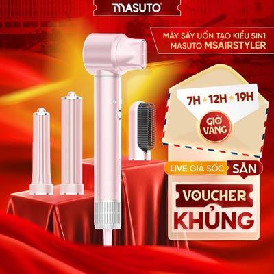 Máy Sấy Tóc Tạo Kiểu Masuto AirStyler 5in1 Công suất 1300W, Công nghệ ion Âm Giảm Hư Tổn Bảo Hành 24 Tháng