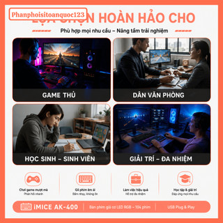 Bàn Phím Giả Cơ iMICE AK-400 LED RGB – 104 Phím Gaming USB Plug & Play Tặng Kèm Chuột Máy Tính (1)