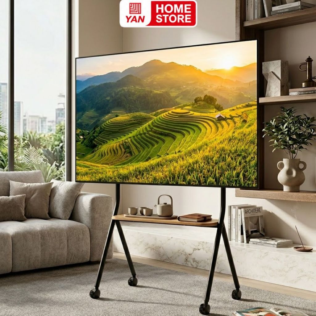 Giá treo ti vi có bánh xe di động khung sắt cho phòng họp - gm189