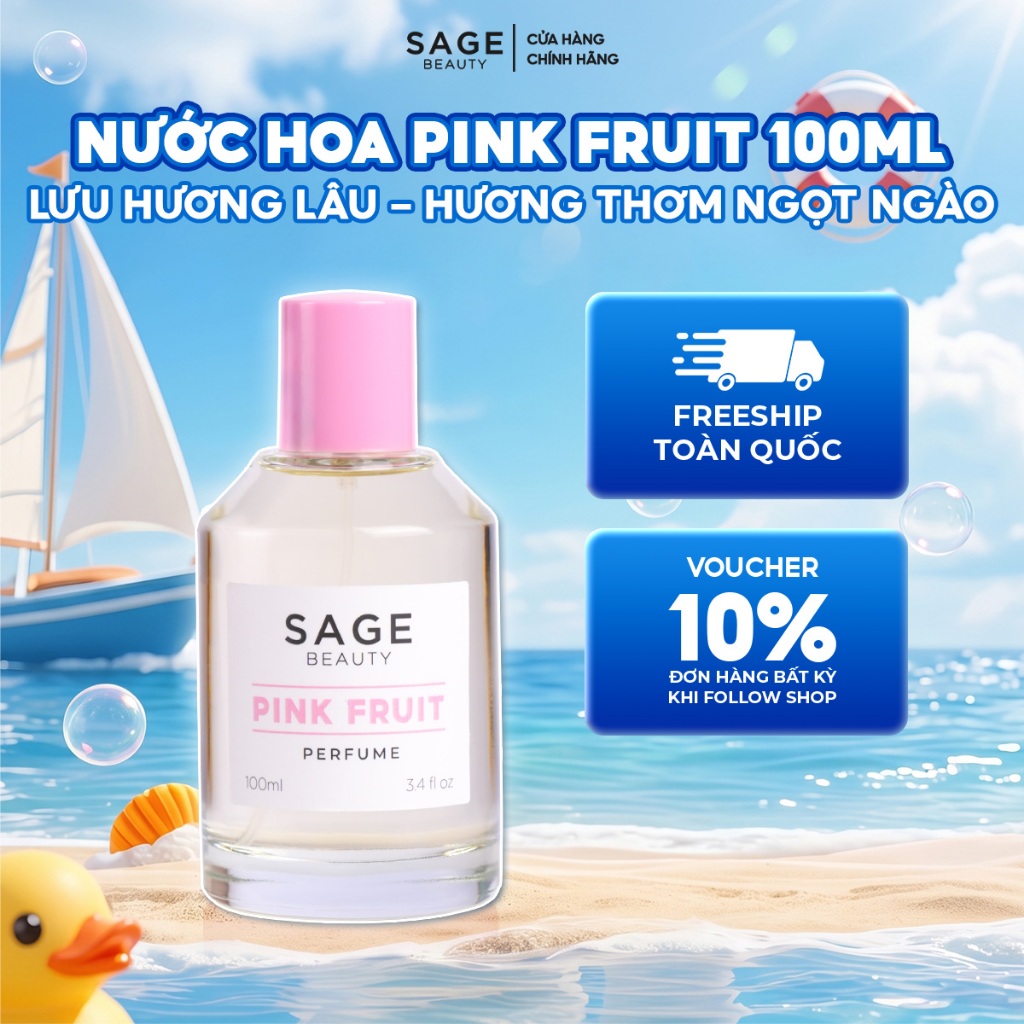 Nước Hoa Pink Fruit SAGE BEAUTY Nước Hoa Nữ Lưu Hương 4-6h, Ngọt Ngào, Trẻ Trung 100ML