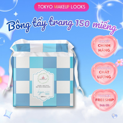 Bông Tẩy Trang AMORTALS Chất liệu Cotton từ thiên nhiên dày dặn giúp làm sạch da 150 Miếng