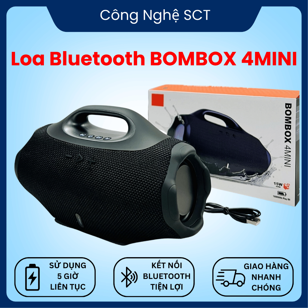 🔥 Siêu Phẩm Loa Bluetooth Boombox 4 & Boombox 4 Mini | Bass Cực Chất | Bluetooth 5.2/5.4 | Pin Bền
