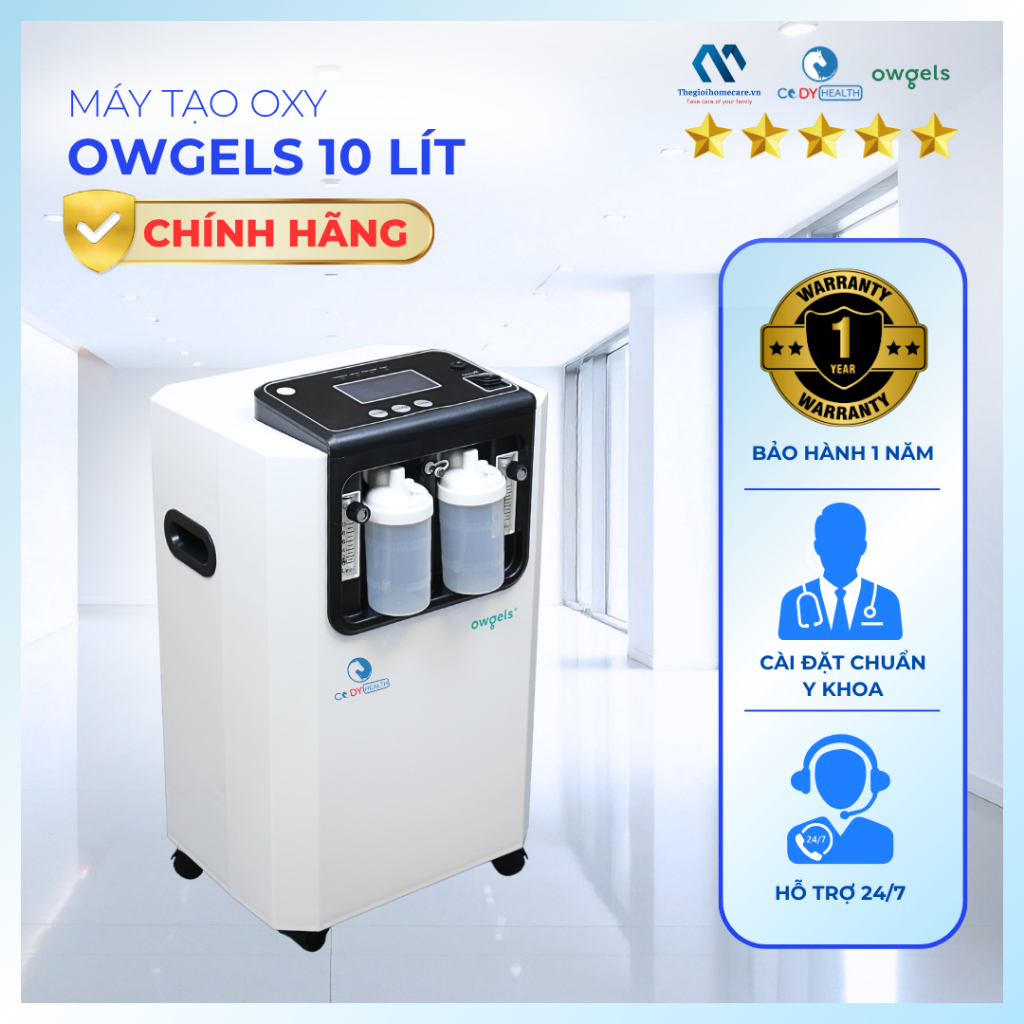 [HÀNG CHÍNH HÃNG] Máy tạo oxy Owgels 10 Lít có xông khí dung OZ-5-01GW0