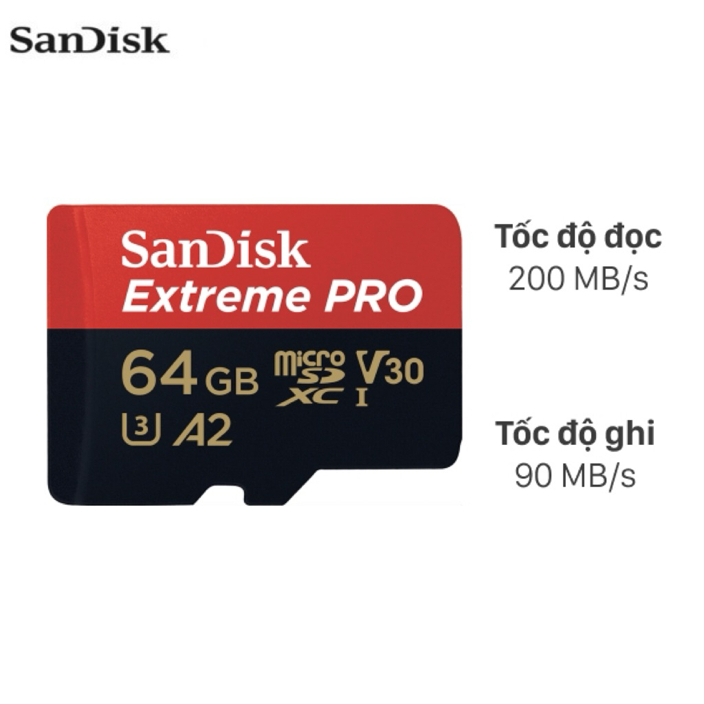 Thẻ nhớ Sandisk MicroSD 64GB Extreme Pro class 10_U3