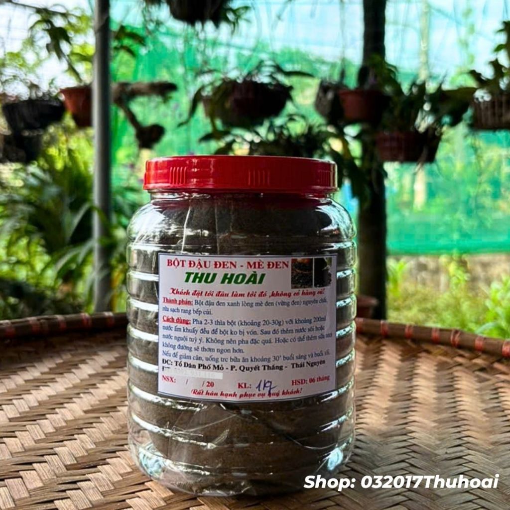 [1kg] Bột đậu đen xanh lòng, mè đen nguyên chất - sản phẩm nhà làm (hạt rửa sạch, rang củi).
