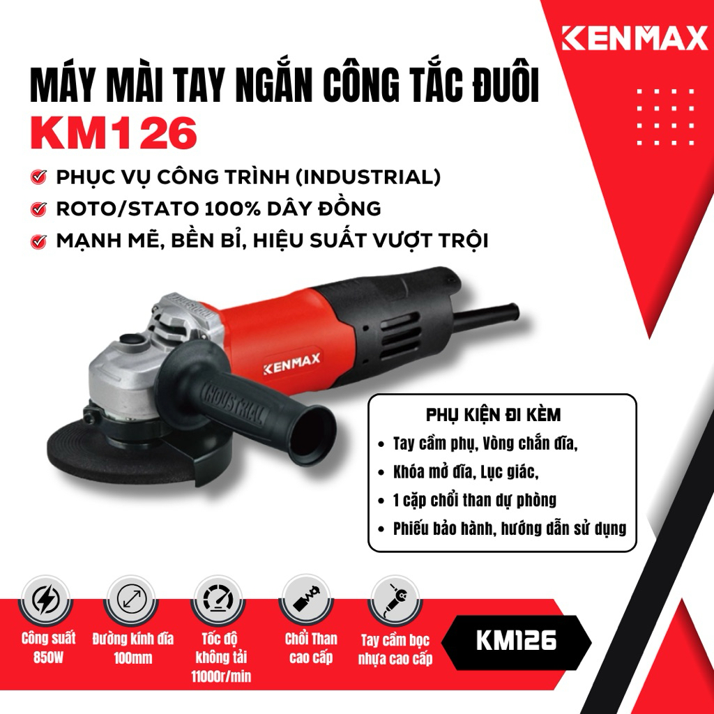 MÁY MÀI TAY CÔNG TẮC ĐUÔI KENMAX