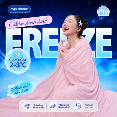 Chăn Kem Lạnh Freeze Mịn Decor, Chăn Băng Nam Cực Mùa Hè Mềm Mát, Size 2mx2m2