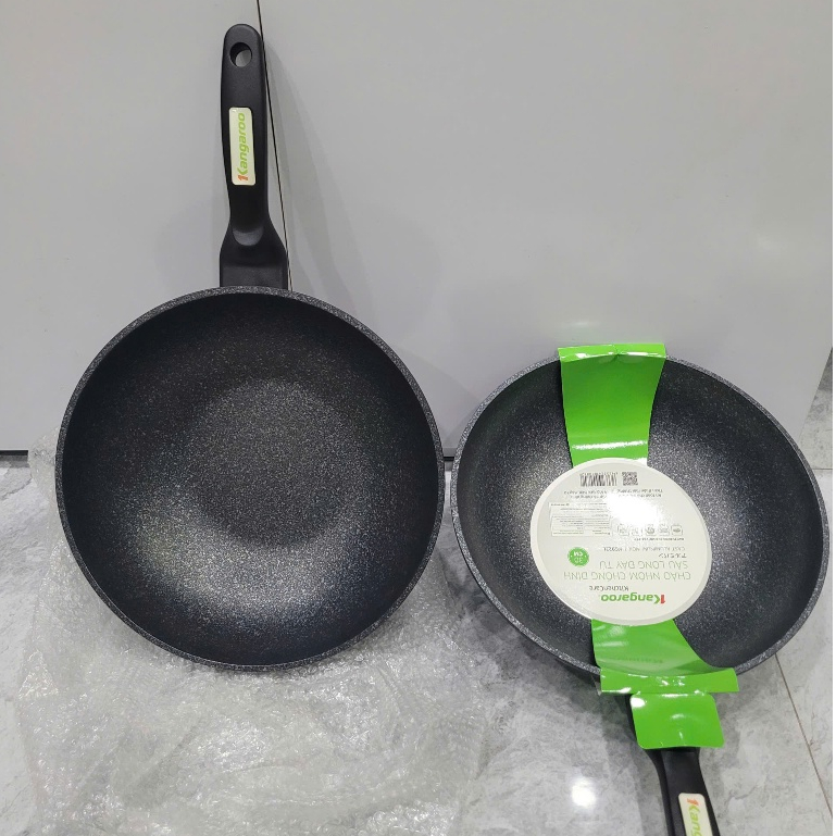Chảo Chống Dính Vân Đá Sâu Lòng Bếp Từ Kangaroo KG922L (30cm) - Chảo Nhôm Đúc Cao Cấp Kitchencare Ch