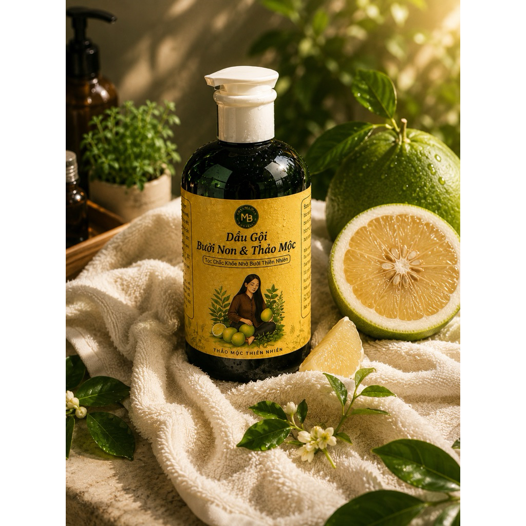 Dầu gội bưởi 500ml kích thích mọc tóc bưởi và thảo mộc tự nhiên