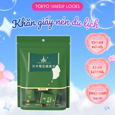 Khăn Nén Đa Năng AMORTALS 1 Gói 20 Khăn Nén Dùng Một Lần Khăn Giấy Nén Du Lịch Hình Viên Kẹo