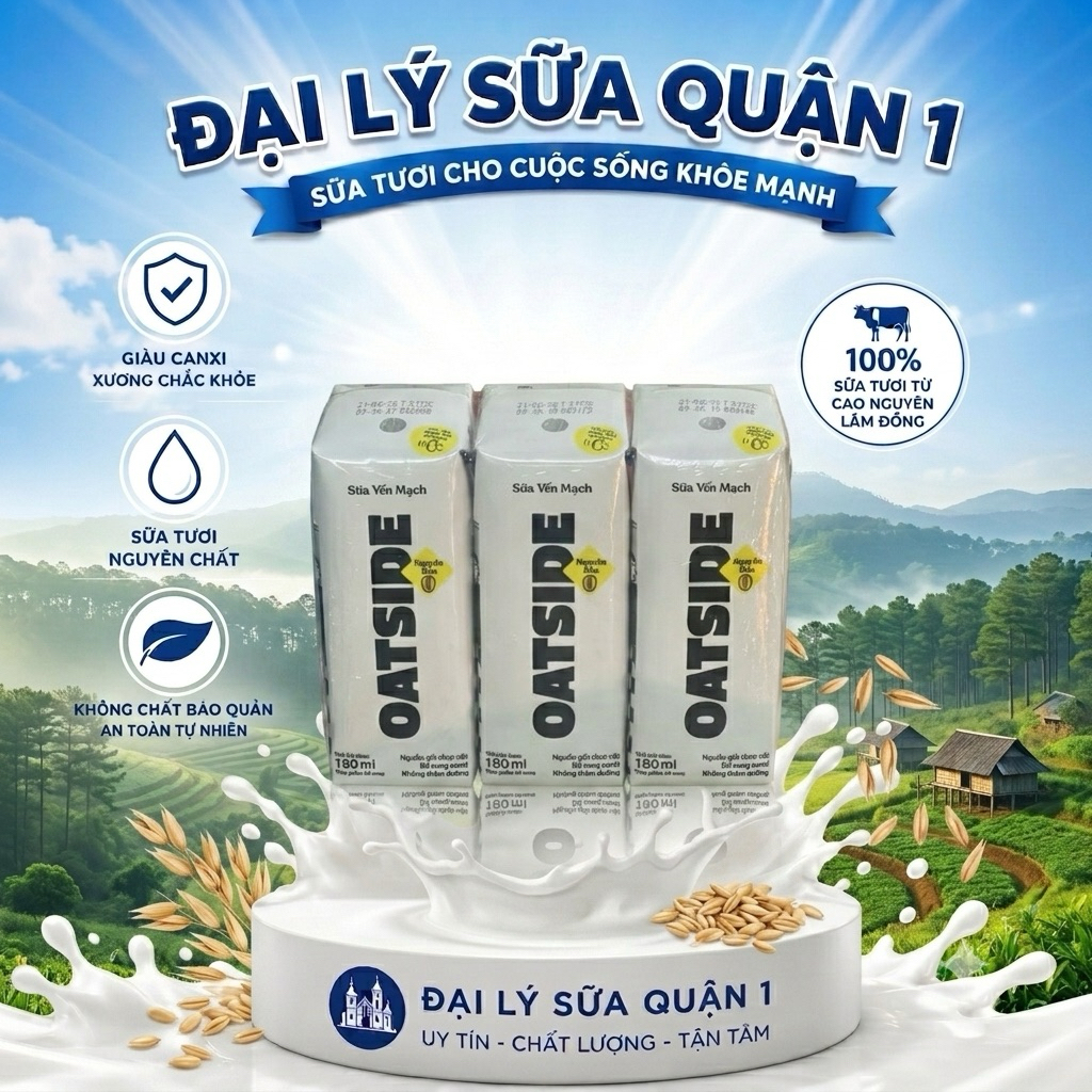 1 Lốc Hộp Sữa Oatside Trắng 180ml