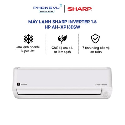 Máy lạnh Sharp Inverter 1.5 HP AH-XP13DSW - Làm lạnh nhanh - Bảo hành 24 tháng