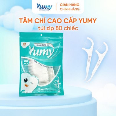 Tăm chỉ sợi mảnh YUMY túi zip 80 chiếc tăm nha khoa làm sạch kẽ răng an toàn bảo vệ nướu (TC02-132)