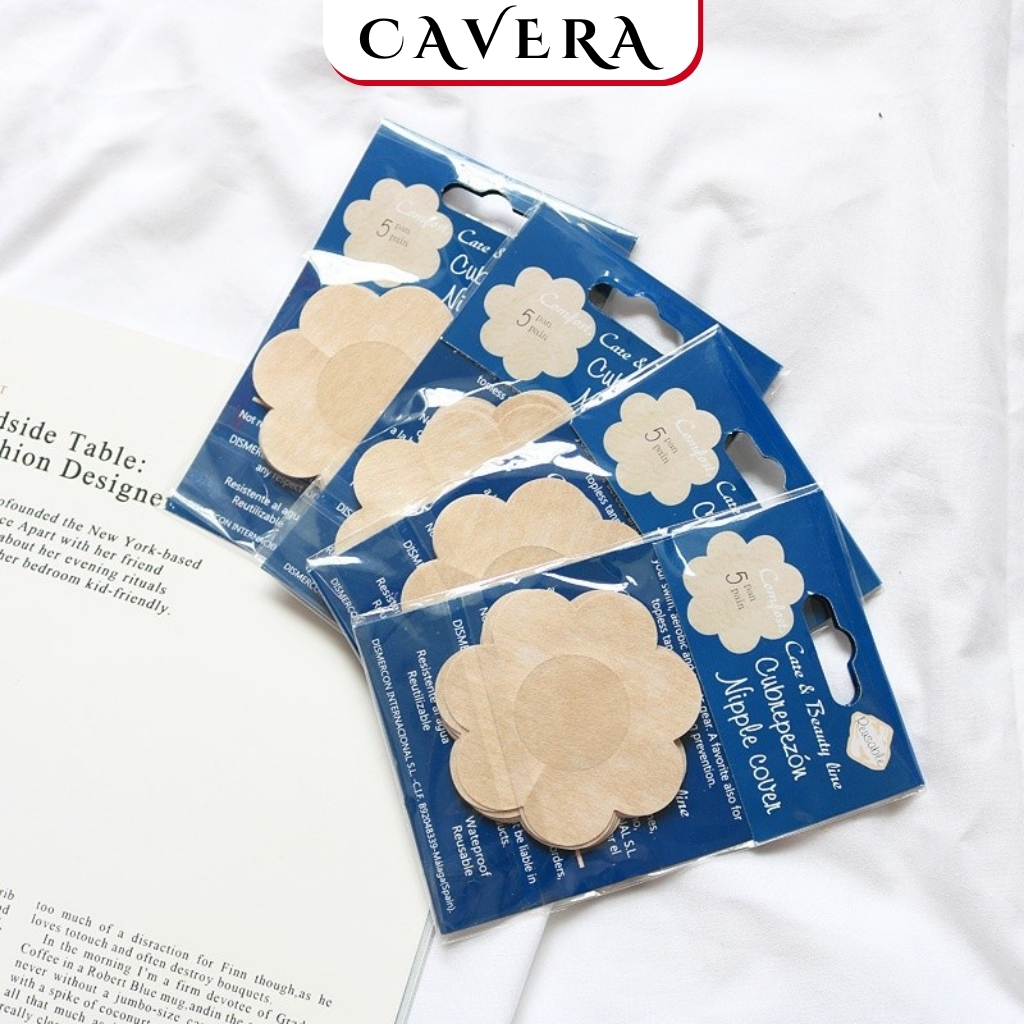 Miếng Dán Ngực, Túi 10 Miếng Dán Ti Giấy Hình Hoa Tiện Lợi CAVERA VN D022 - D023