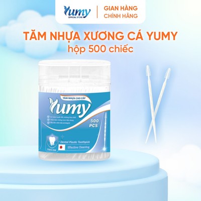 Tăm nhựa xương cá xỉa răng YUMY hộp 500 chiếc đầu tăm nhỏ bảo vệ nướu nhựa PP nguyên sinh (TN11-134)