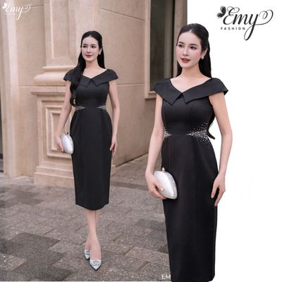 Đầm Thiết Kế EMY Thời Trang Cao Cấp EM2279 Vải Phi Cao Cấp Sang Trọng Thanh Lịch