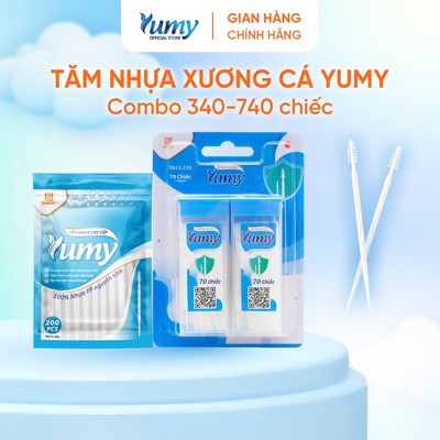Combo 740 chiếc Tăm nhựa xương cá YUMY, đầu tăm xỉa răng nhỏ mềm, an toàn cho nướu (CB-125-133)
