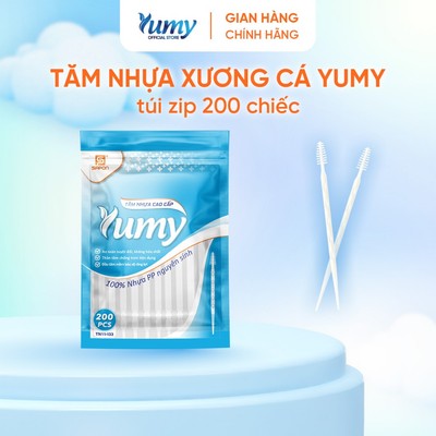 Tăm nhựa xương cá YUMY túi 200 chiếc tăm xỉa răng 2 đầu nhỏ mềm vệ sinh an toàn cho nướu (TN11-133)