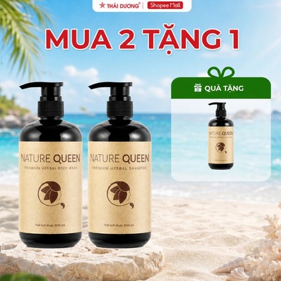 [Mua 2 tặng 1] Mua 2 chai Dầu gội Nature Queen hoặc Bộ gội xả Nature Queen 480ml/ 500 tặng 1 chai Nature Queen full size