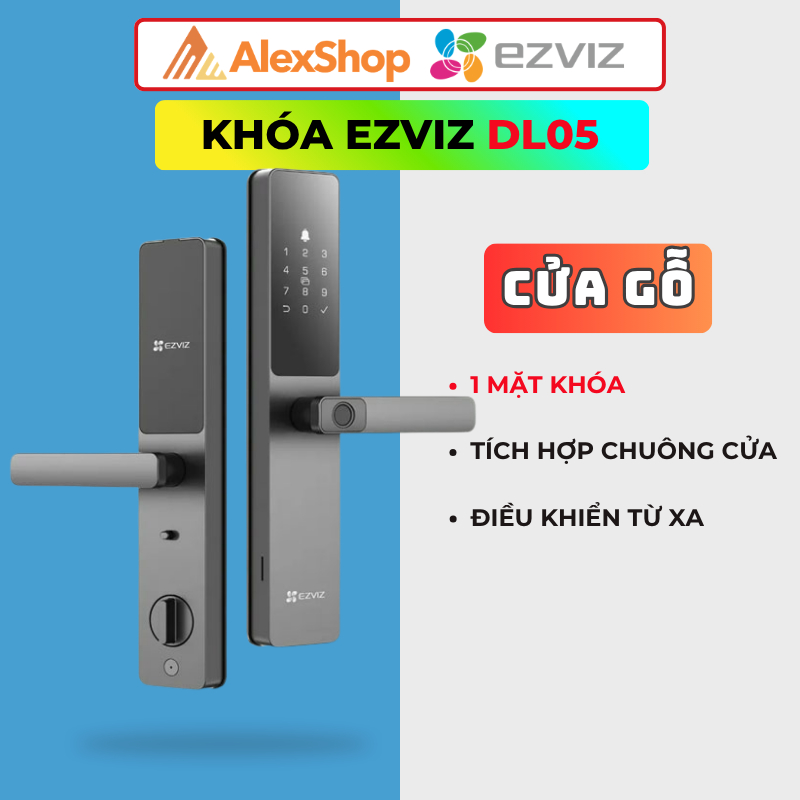 [CỬA GỖ] EZVIZ DL05 | Khóa Cửa Vân Tay Thông Minh , Bảo mật 2 lớp Chính hãng