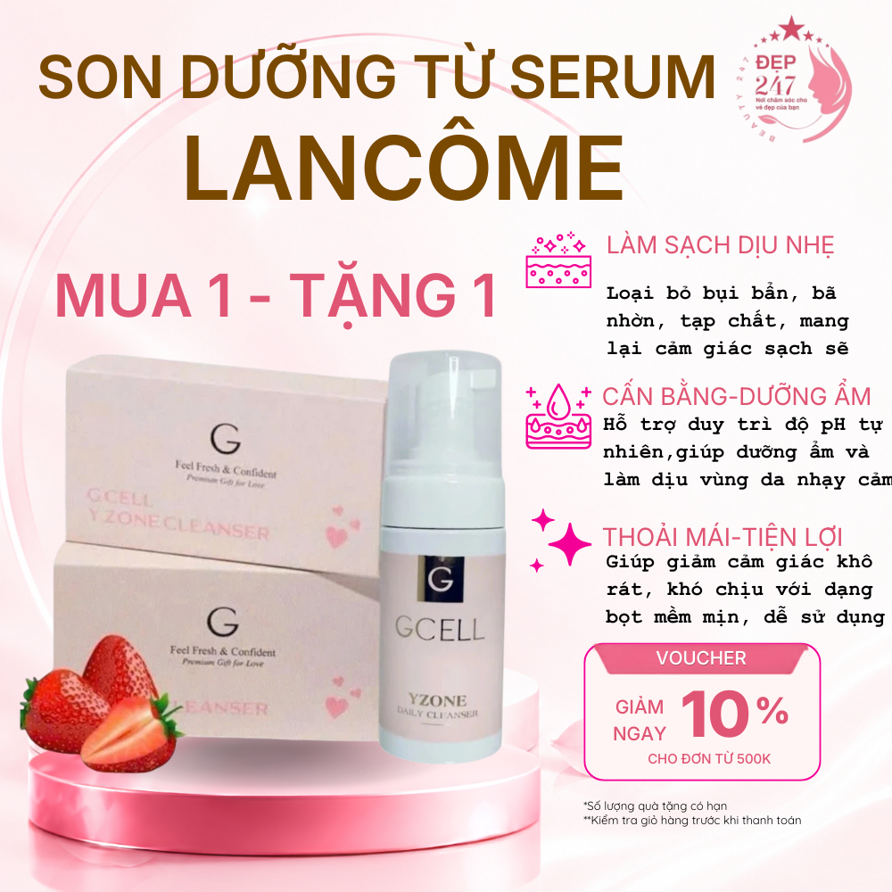 Hộp Gcell Yzone 15V Leanser Tặng Dung Dịch Vệ Sinh Gcell 100ML Làm Sạch Dịu Nhẹ Cho Da Nhạy Cảm
