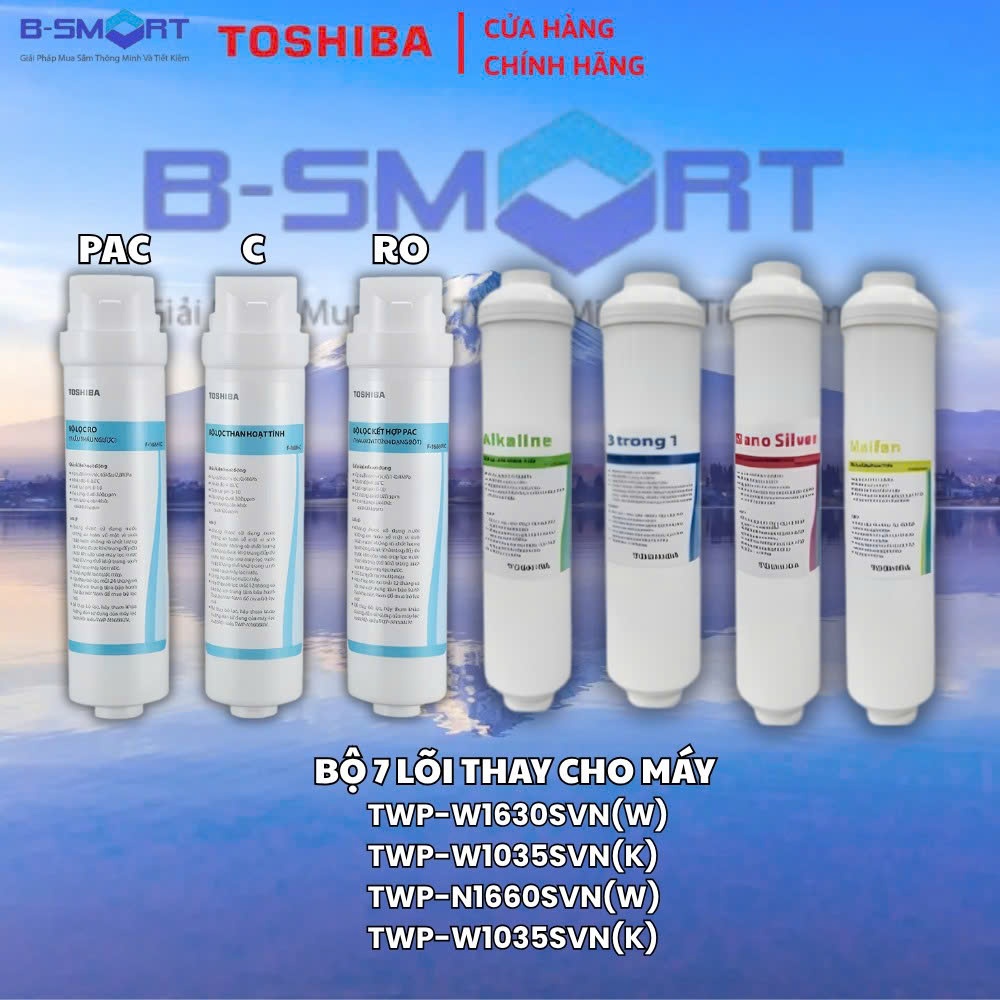 Bộ 7 lõi lọc của máy Toshiba TWP-W1035SVN(K),TWP-W1905SV, TWP-W1630SVN(W) , TWP-N1660SVN(W),TWP-H166