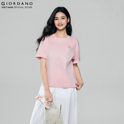 GIORDANO Áo Thun Nữ Ngắn Tay Thêu Logo Liquid Touch Tee 5326219