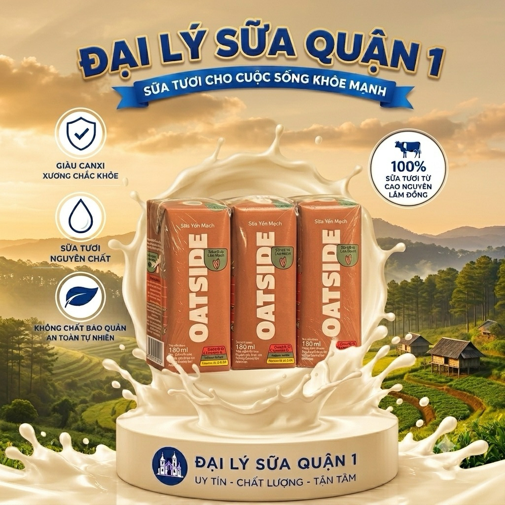 Lốc- Sữa  yến mạch Oatside choco 180Ml mini
