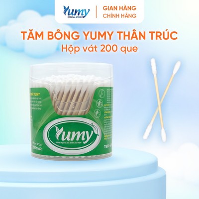 Combo 2/6/12 hộp Tăm bông thân trúc YUMY 200 que bông mềm đa năng thân thiện môi trường (TB01-526)