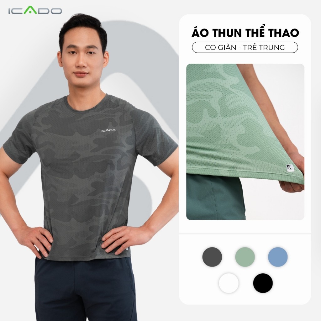 Áo Thể Thao Nam High Class Icado HT121 Tập Gym Pickleball Vải Thun Mát Lạnh, Co Giãn thế giới đồ tập