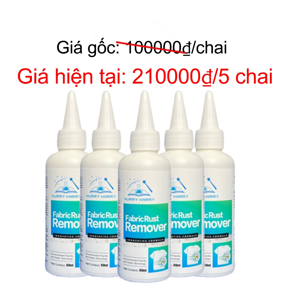 【HURRY HARRY】Bộ nhiều lọ dung dịch tẩy gỉ quần áo gia dụng 80ML