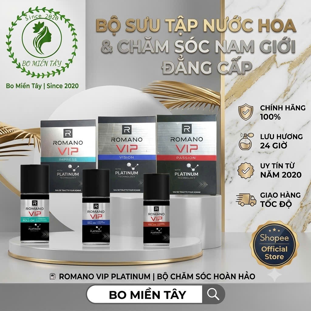 Combo Romano VIP: Nước Hoa 50ml + Lăn Khử Mùi 50ml – Hương Thơm Nam Tính