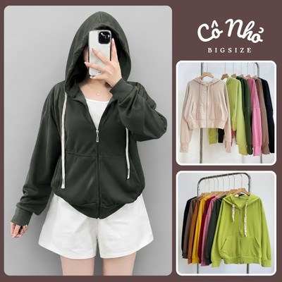 Áo Khoác Bigsize Nữ Form Rộng Bo Chun Khóa Kéo Vải Thun Tăm Cho Chubby KHOAC2/KHOAC5