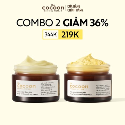 [MUA 2 GIẢM 37%] Combo Thạch nghệ (Kem dưỡng) và Mặt nạ nghệ Hưng Yên Giúp Sáng Da & Mờ Thâm Cocoon 30ml