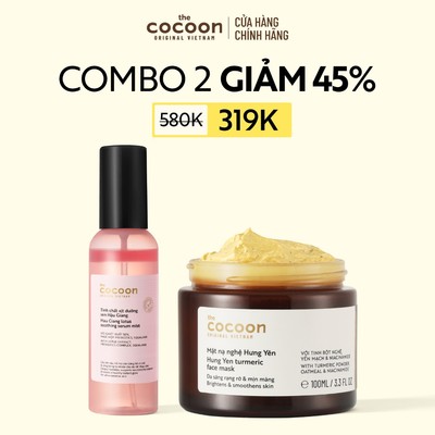 [MUA 2 GIẢM 45%] Combo Mặt nạ nghệ Hưng Yên 100ml & Tinh chất xịt dưỡng sen Hậu Giang 100ml