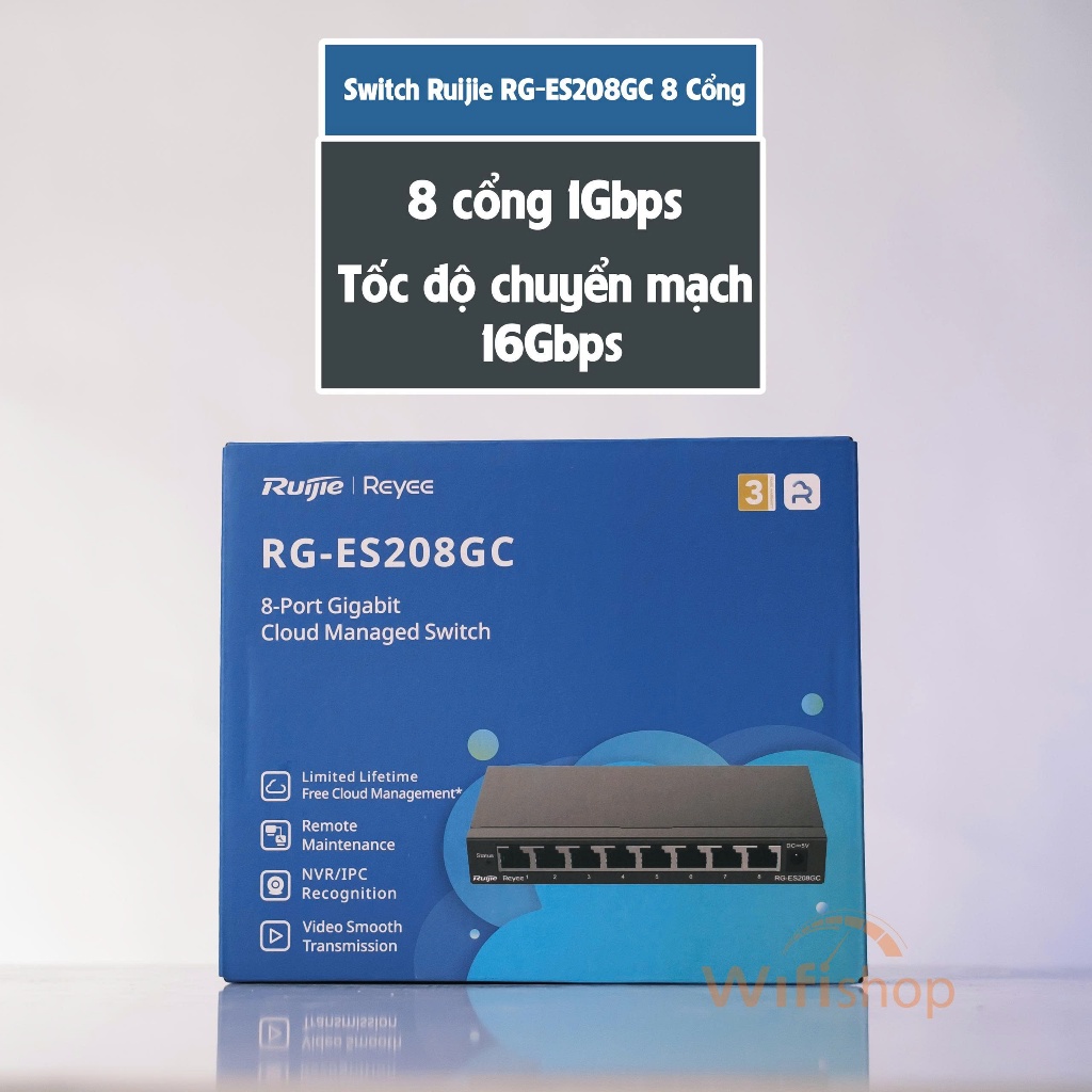 Switch Ruijie Reyee RG-ES208GC 8 Cổng Gigabit Smart Cloud Managed
