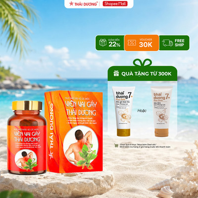 TPBVSK Viên Vai Gáy Sao Thái Dương (hộp 1 lọ 90 Viên) dành cho người đau mỏi vai gáy, đau đầu chóng mặt - Sao Thái Dương