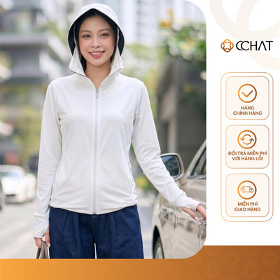 Áo Chống Nắng Nữ 𝐂𝐂𝐇𝐀𝐓 Dáng Suông AirCool Có Mũ Freesize Chất Liệu Thun Lạnh Cao Cấp 16KDC2001ST