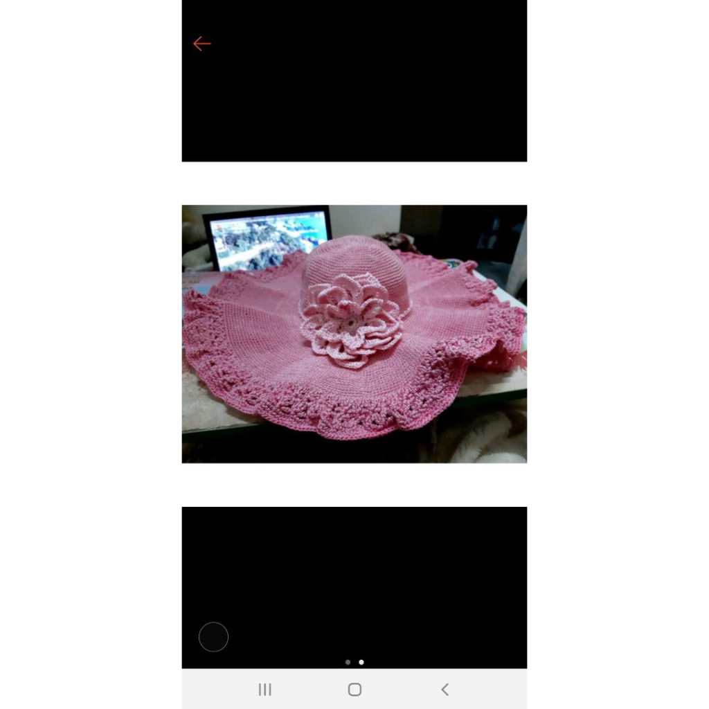 mũ vành xoè móc sợi dù đi biển, đi chơi handmade