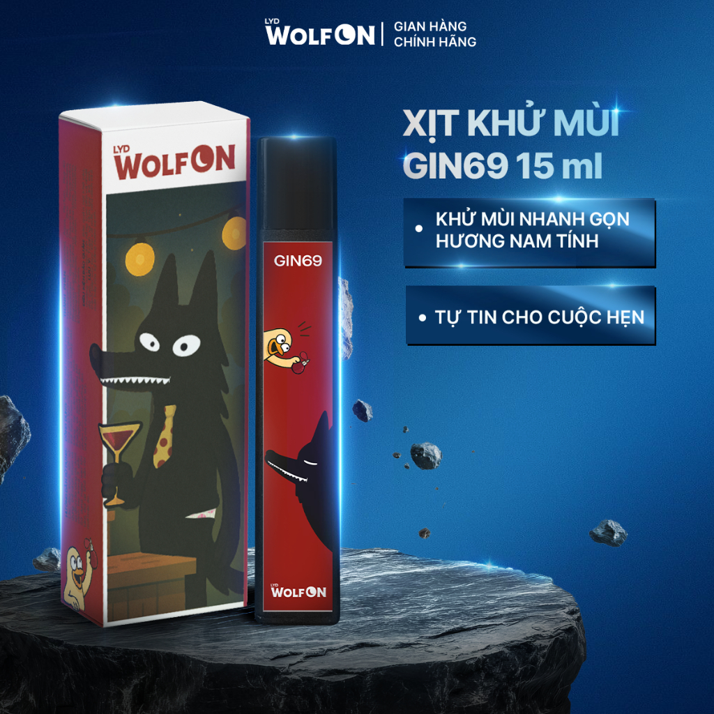 Xịt Khử Mùi Nam, Deodorant Spray LYD Wolf ON Hương Nước Hoa GIN69