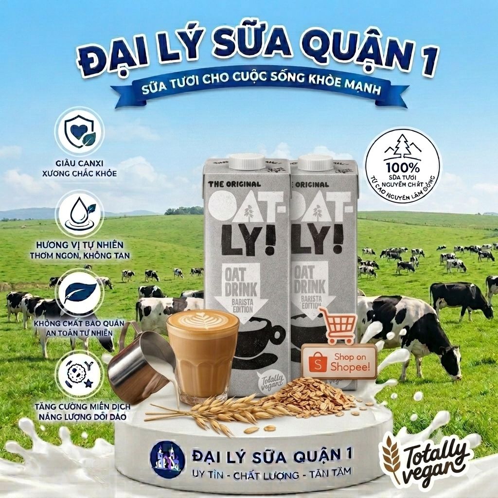 Set 2 hộp sữa yến mạch Oatly 1L - 2 hộp