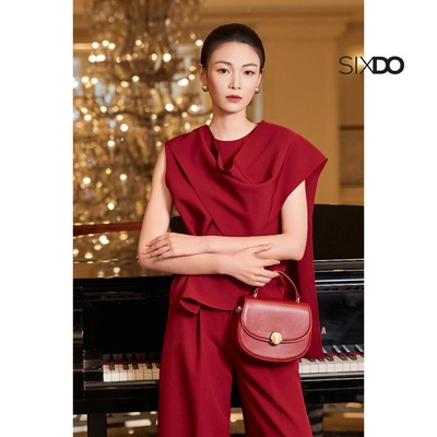 Áo kiểu cách điệu SIXDO (Burgundy Tuytsi Blouse)