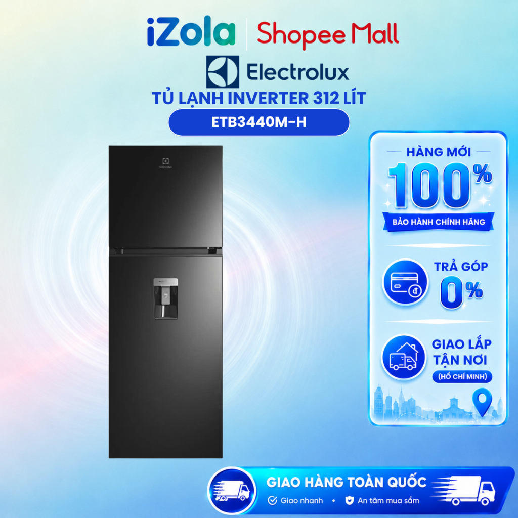 ETB3440M-H - Tủ Lạnh Electrolux Inverter 312 Lít ETB3440M-H - Hàng chính hãng