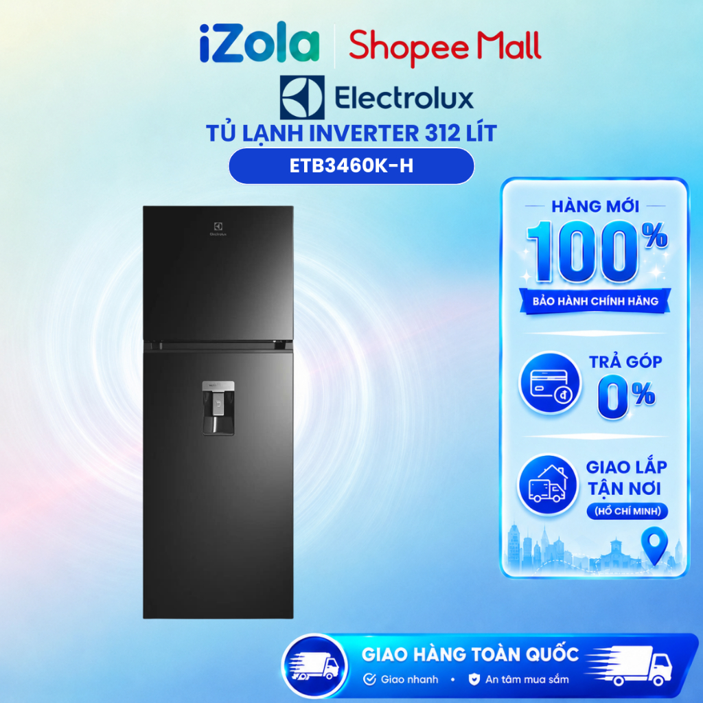 ETB3460K-H - Tủ lạnh Electrolux Inverter 312 Lít ETB3460K-H - Hàng chính hãng