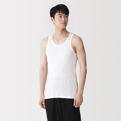 [26AW] MUJI Bộ 2 Áo Ba Lỗ Vải Gân Không Đường May Bên (Áo lót)