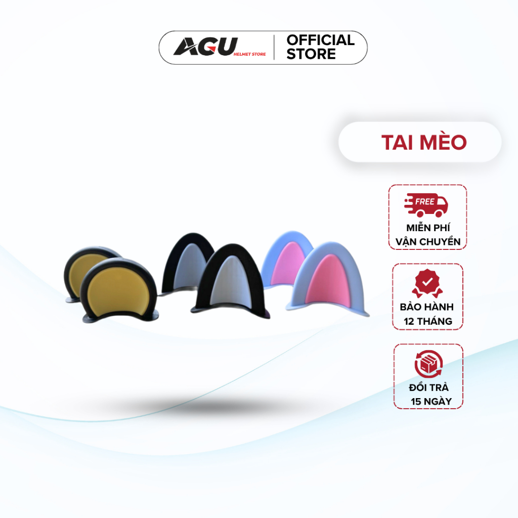 [PHỤ KIỆN] Tai Mèo Gấu Gắn Mũ Bảo Hiểm Trang Trí - Giao Ngẫu Nhiên
