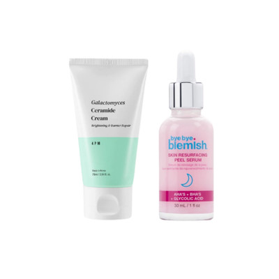 Bộ Đôi Sáng Mịn Da, Tăng Cường Phục Hồi Hàng Rào Bảo Vệ Da Gồm Serum Peel Bye Bye Blemish Và Kem Dưỡng Ceramides 4PM