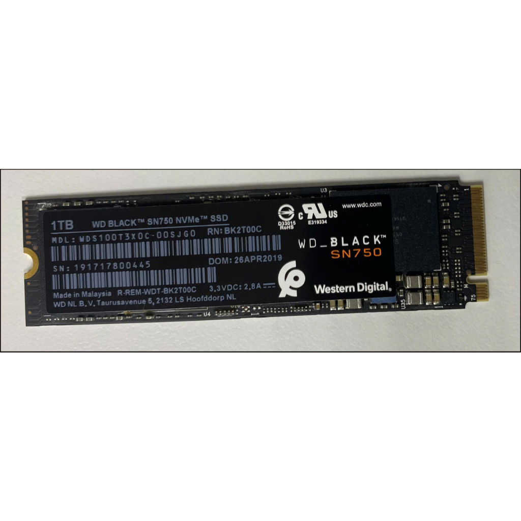 SSD WD Black SN750 1TB PCIe Gen3 x4 NVMe Đen